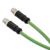 Picture of M12 Category 5e IP67 4 Position D code, Double Shielded, 22AWG Drag Chain, Industrial, Outdoor Cable, M12M M12M, CMX HFPUR, GRN, 5m