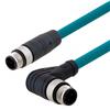 Picture of Category 5e M12 4 Position D code Double Shielded  Industrial Cable, Right Angle M12 M / M12 M, 1.0m