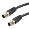 Picture of Category 6a Ethernet Economy IP67 M12 8 Position X code Cable, M12 Plug to M12 Plug, 26AWG Shielded Outdoor VW-1 PVC Black, 3M