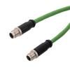 Picture of M12 Category 6a 10gig IP68 8 Position X code Double Shielded S/FTP, 26AWG, Outdoor Industrial Cable, M12M M12M, CMX HFPUR, GRN, 3m