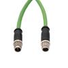 Picture of M12 Category 6a 10gig IP68 8 Position X code Double Shielded S/FTP, 26AWG, Outdoor Industrial Cable, M12M M12M, CMX HFPUR, GRN, 3m