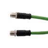 Picture of M12 Category 6a 10gig IP68 8 Position X code Double Shielded S/FTP, 26AWG, Outdoor Industrial Cable, M12M M12M, CMX HFPUR, GRN, 3m