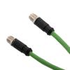 Picture of M12 Category 6a 10gig IP68 8 Position X code Double Shielded S/FTP, 26AWG, Outdoor Industrial Cable, M12M M12M, CMX HFPUR, GRN, 3m