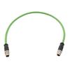 Picture of M12 Category 6a 10gig IP68 8 Position X code Double Shielded S/FTP, 26AWG, Outdoor Industrial Cable, M12M M12M, CMX HFPUR, GRN, 3m