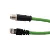 Picture of M12 Category 6a 10gig IP68 8 Position X code Double Shielded S/FTP, 26AWG, Outdoor Industrial Cable, M12M RJ45M, CMX HFPUR, GRN, 3m