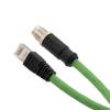 Picture of M12 Category 6a 10gig IP68 8 Position X code Double Shielded S/FTP, 26AWG, Outdoor Industrial Cable, M12M RJ45M, CMX HFPUR, GRN, 3m
