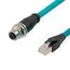 Picture of Category 6a M12 8 Position X code Double Shielded Industrial Cable, M12 F Panel Mount / RJ45, 5.0m
