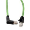 Picture of M12 Category 6a 10gig IP68 8 Position X code Double Shielded S/FTP, 26AWG, Outdoor Industrial Cable, RAM12M RJ45M, CMX HFPUR, GRN, 3m