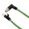 Picture of M12 Category 6a 10gig IP68 8 Position X code Double Shielded S/FTP, 26AWG, Outdoor Industrial Cable, RAM12M RJ45M, CMX HFPUR, GRN, 3m