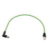 Picture of M12 Category 6a 10gig IP68 8 Position X code Double Shielded S/FTP, 26AWG, Outdoor Industrial Cable, RAM12M RJ45M, CMX HFPUR, GRN, 3m