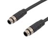 Picture of IP67 M12 8 Position A code Shielded F/UTP Twisted Pair Industrial Outdoor Cable Assembly, M12 M to M12 M, FT2 TPU, Black, 5m
