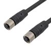 Picture of IP67 M12 8 Position A code Shielded F/UTP Twisted Pair Industrial Outdoor Cable Assembly, M12 F to M12 F, FT2 TPU, Black, 0.5m