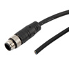 Picture of M12 8 Position IP67 A-Code Industrial Outdoor Pigtail Cable Assembly, Shielded 26AWG VW-1 PUR Jacket, Male to Cut End, Black 5.0m