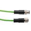 Picture of IP67 Waterproof M12 3 Position A-code Sensor Actuator Signal Cable, Shielded Industrial Drag Chain PUR, 22AWG, Male to Female, Green, 0.5M