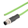 Picture of IP67 Waterproof M12 3 Position A-code Sensor Actuator Signal Cable, Shielded Industrial Drag Chain PUR, 22AWG, Male to Open, Green, 0.5M