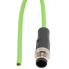 Picture of IP67 Waterproof M12 3 Position A-code Sensor Actuator Signal Cable, Shielded Industrial Drag Chain PUR, 22AWG, Male to Open, Green, 0.5M