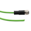Picture of IP67 Waterproof M12 3 Position A-code Sensor Actuator Signal Cable, Industrial Drag Chain PUR, 22AWG, Female to Open, Green, 15M