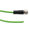Picture of IP67 Waterproof M12 3 Position A-code Sensor Actuator Signal Cable, Shielded Industrial Drag Chain PUR, 22AWG, Female to Open, Green, 3M
