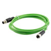 Picture of IP67 Waterproof M12 5 Position A-code Sensor Actuator Signal Cable, Shielded Industrial Drag Chain PUR, 22AWG, Male to Female, Green, 0.5M