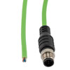 Picture of IP67 Waterproof M12 5 Position A-code Sensor Actuator Signal Cable, Industrial Drag Chain PUR, 22AWG, Male to Open, Green, 10M