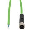 Picture of IP67 Waterproof M12 5 Position A-code Sensor Actuator Signal Cable, Industrial Drag Chain PUR, 22AWG, Female to Open, Green, 0.5M