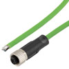 Picture of IP67 Waterproof M12 5 Position A-code Sensor Actuator Signal Cable, Shielded Industrial Drag Chain PUR, 22AWG, Female to Open, Green, 10M