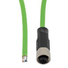 Picture of IP67 Waterproof M12 5 Position A-code Sensor Actuator Signal Cable, Shielded Industrial Drag Chain PUR, 22AWG, Female to Open, Green, 10M
