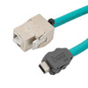 Picture of IX Industrial Category 6a Ethernet Cable, IX A Key to RJ45 Jack, Double Shielded High Flex Industrial Outdoor CMX TPE Jacket, Teal, 3m