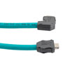 Picture of ix Industrial Assembly, Category 6a, SF/UTP, Right Angle Up ix A Plug To ix A Plug, 26 AWG, Industrial Outdoor High Flex, TPE, Teal, 3-meter