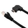 Picture of ix Economy Assembly, Category 6a, F/UTP, Single Shielded, Right Angle Up ix A Plug to RJ45 Plug, 26 AWG, CMR/CMX PVC, Black, 3-meter