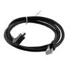 Picture of ix Economy Assembly, Category 6a, F/UTP, Single Shielded, Right Angle Up ix A Plug to RJ45 Plug, 26 AWG, CMR/CMX PVC, Black, 3-meter