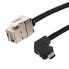 Picture of ix Economy Assembly, Category 6a, F/UTP, Single Shielded, Right Angle Up ix A Plug to RJ45 Jack, 26 AWG, CMR/CMX PVC, Black, 1-meter
