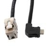Picture of ix Economy Assembly, Category 6a, F/UTP, Single Shielded, Right Angle Up ix A Plug to RJ45 Jack, 26 AWG, CMR/CMX PVC, Black, 1-meter