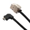 Picture of ix Economy Assembly, Category 6a, F/UTP, Single Shielded, Right Angle Up ix A Plug to RJ45 Jack, 26 AWG, CMR/CMX PVC, Black, 1-meter