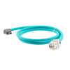Picture of ix Industrial Assembly, Category 6a, SF/UTP, Right Angle Up ix A Plug To RJ45 Jack, 26 AWG, Industrial Outdoor High Flex, TPE, Teal, 1-meter