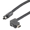 Picture of ix Economy Assembly, Category 6a, F/UTP, Single Shielded, Right Angle Down ix A Plug To ix A Plug, 26 AWG, CMR/CMX PVC, Black, 3-meter