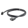 Picture of ix Economy Assembly, Category 6a, F/UTP, Single Shielded, Right Angle Down ix A Plug To ix A Plug, 26 AWG, CMR/CMX PVC, Black, 3-meter