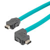 Picture of ix Industrial Assembly, Category 6a, SF/UTP, Right Angle Down ix A Plug To ix A Plug, 26AWG Industrial Outdoor High Flex, TPE, Teal, 3-meter