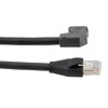 Picture of ix Low Smoke Zero Halogen Cable, Category 6a, F/UTP, Single Shielded, Right Angle Down ix A Plug To RJ45 Plug 26AWG CMX LSZH, Black, 1-meter