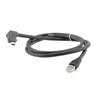 Picture of ix Low Smoke Zero Halogen Cable, Category 6a, F/UTP, Single Shielded, Right Angle Down ix A Plug To RJ45 Plug 26AWG CMX LSZH, Black, 1-meter