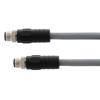 Picture of M12 5 Position IP67 K-Code AC Power Cable Assembly, 16AWG 300V 12A, Industrial Drag Chain PUR Jacket, Male to Male, Gray, 5.0m