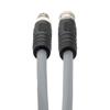 Picture of M12 5 Position IP67 K-Code AC Power Cable Assembly, 16AWG 300V 12A, Industrial Drag Chain PUR Jacket, Male to Female, Gray, 5.0m