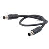 Picture of M12 4 Position IP67 L-Code Pigtail Cable Assembly, Unshielded 16AWG PUR Jacket, Male to Male, Black 0.5m