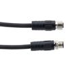 Picture of M12 4 Position IP67 L-Code Pigtail Cable Assembly, Unshielded 16AWG PUR Jacket, Male to Female, Black 3m