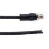 Picture of M12 4 Position IP67 L-Code Pigtail Cable Assembly, Unshielded 16AWG PUR Jacket, Male to Open, Black 10m