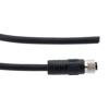 Picture of M12 4 Position IP67 L-Code Pigtail Cable Assembly, Unshielded 16AWG PUR Jacket, Female to Open, Black 5m