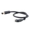 Picture of M12 4 Position IP67 L-Code Pigtail Cable Assembly, Unshielded 16AWG PUR Jacket, Male to Right Angle Female, Black 10m