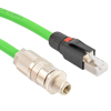 Picture of Profinet Type A Category 5e Cable IP67 M12 D-Code Male to RJ45 SF/UTP Double Shielded 22AWG Solid Industrial Outdoor PLTC TPE Green 0.5m
