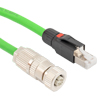 Picture of Profinet Type A Category 5e Cable IP67 M12 D-Code Female to RJ45 SF/UTP Double Shielded 22AWG Solid Industrial Outdoor PLTC TPE Green 0.5m