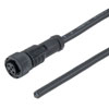 Picture of IP68 Waterproof M12 5 Position B-code, Sensor Signal Cable, Light Weight Plastic Nut, 22AWG, PVC, Female To Open, Black, 1M